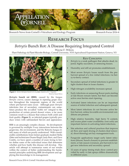 Botrytis Bunch Rot: a Disease Requiring Integrated Control Wayne F