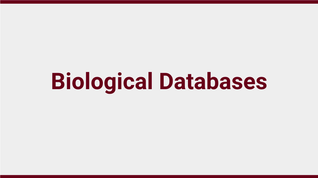 Biological Databases