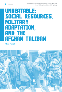 Social Resources, Military Adaptation, and the Afghan Taliban Theo Farrell the Scholar