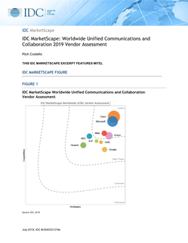 IDC Marketscape: Worldwide Unified Communications and Collaboration 2019 Vendor Assessment