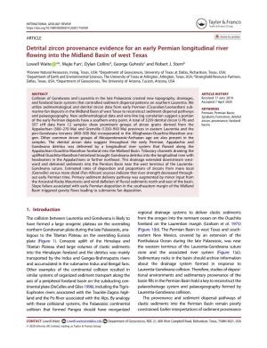 Detrital Zircon Provenance Evidence for an Early Permian Longitudinal