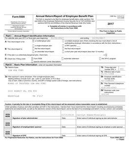 Form5500 Annual Return/Report of Employee Benefit Plan