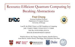 Resource-Efficient Quantum Computing By