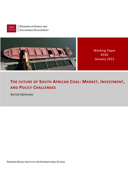 The Future of South African Coal: Market, Investment, and Policy Challenges