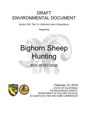 Bighorn Sheep Hunting with Proposed 2019 Changes