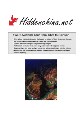 4WD Overland Tour from Tibet to Sichuan