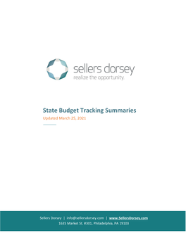 State Budget Tracking Summaries Updated March 25, 2021