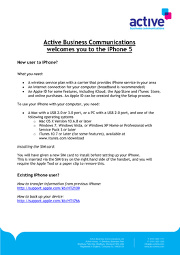 Active Business Communications Welcomes You to the Iphone 5
