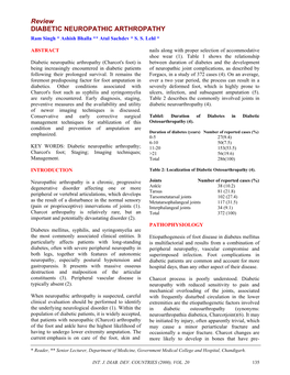 Diabetic Neuropathic Arthropathy