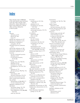 Earthcomm Pages and Page Ranges in Bold Type in This Index Indicate Major Discussions of the Topic. Pages and Page Ranges Follow