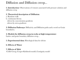 Diffusion and Diffusion Creep