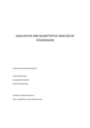 Qualitative and Quantitative Analysis of Volkswagen