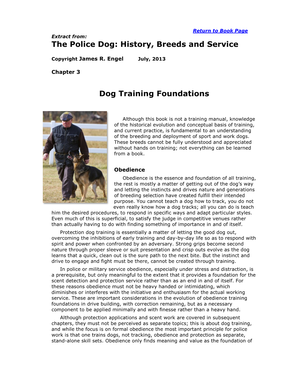 The Police Dog: History, Breeds and Service Dog Training Foundations