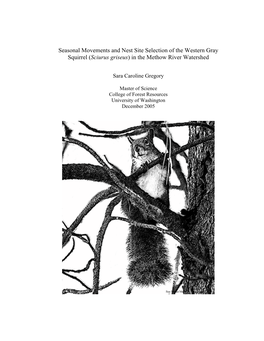 Seasonal Movements and Nest Site Selection of the Western Gray Squirrel (Sciurus Griseus) in the Methow River Watershed