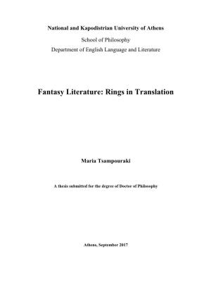 Fantasy Literature: Rings in Translation