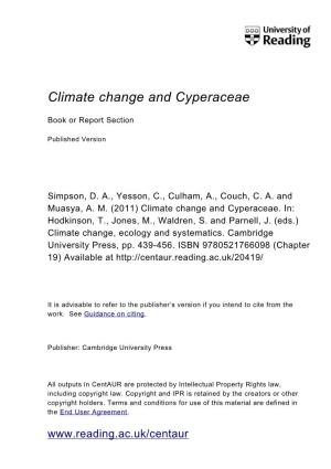 Climate Change and Cyperaceae