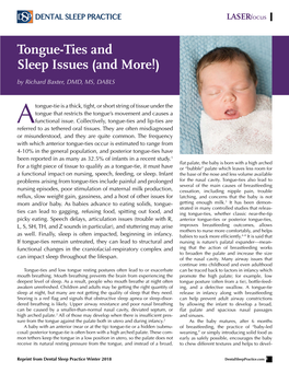 Tongue-Ties and Sleep Issues (And More!) by Richard Baxter, DMD, MS, DABLS