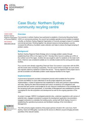 Case Study: Northern Sydney Community Recyling Centre