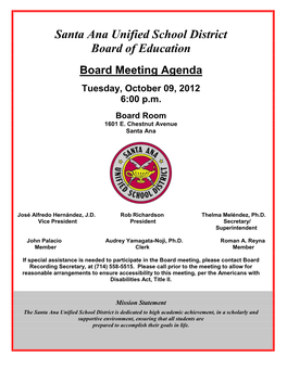 Santa Ana Unified School District Board of Education