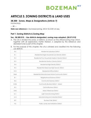 Article 3. Zoning Districts & Land Uses
