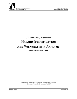 Hazard Identification and Vulnerability Analysis Revised January 2016