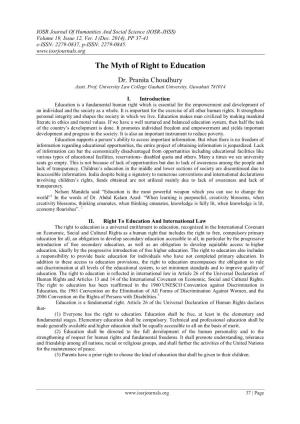 The Myth of Right to Education