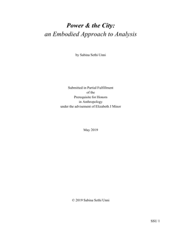 Power & the City: an Embodied Approach to Analysis