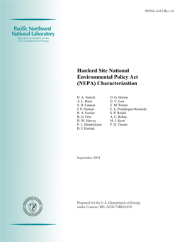 Hanford Site National Environmental Policy Act (NEPA) Characterization