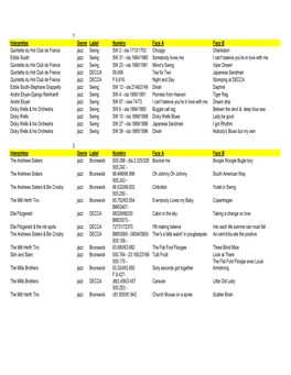 1 Interprètes Genre Label Numéro Face a Face B Quintette Du Hot