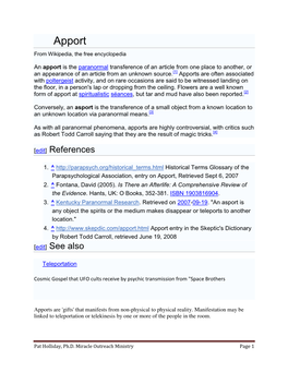 Apport from Wikipedia, the Free Encyclopedia