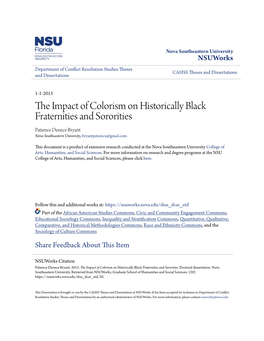 The Impact of Colorism on Historically Black Fraternities and Sororities
