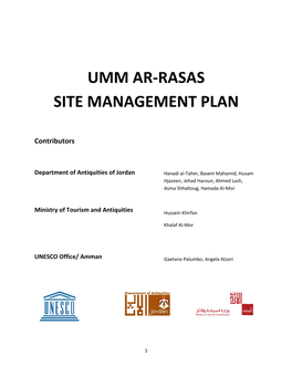 Umm Ar-Rasas Site Management Plan