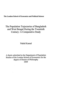 The Population Trajectories of Bangladesh and West Bengal During the Twentieth Century: a Comparative Study