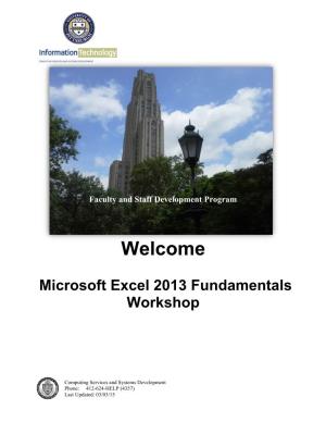 PDF Microsoft Excel 2013 Fundamentals Manual