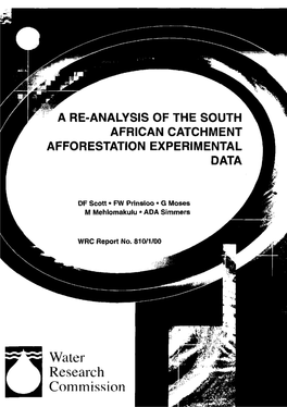 A Re-Analysis of the South African Catchment Afforestation Experimental Data