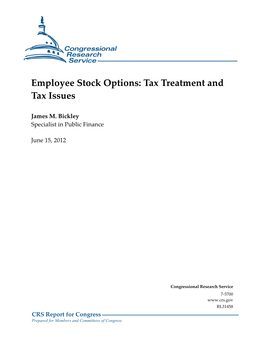 Employee Stock Options: Tax Treatment and Tax Issues