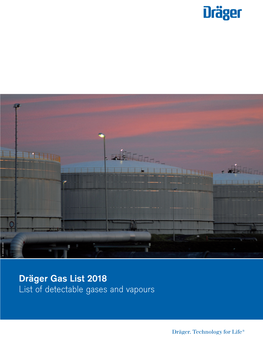Dräger Gas List 2018 List of Detectable Gases and Vapours