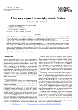 A Frequency Approach to Identifying Asteroid Families