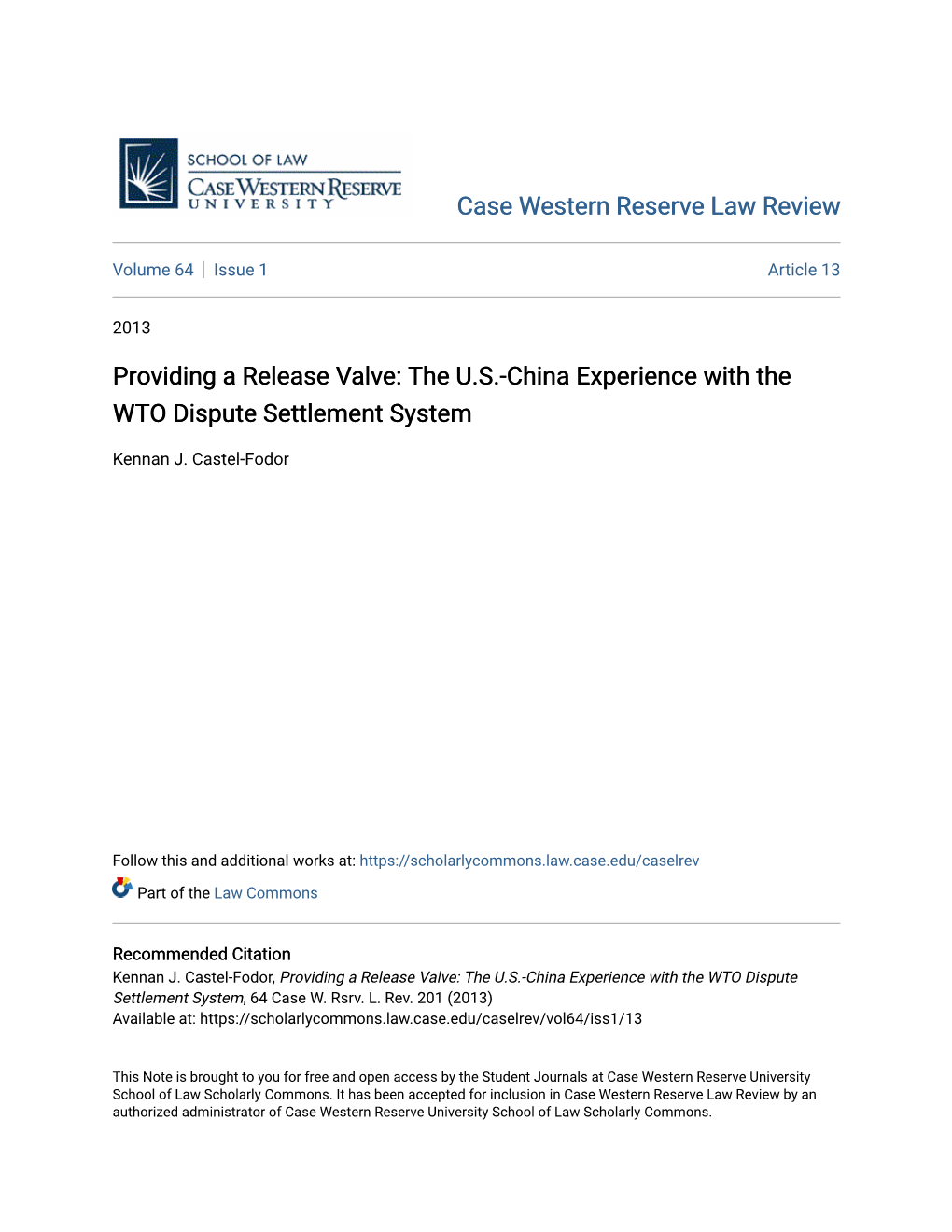 The US-China Experience with the WTO Dispute Settlement System