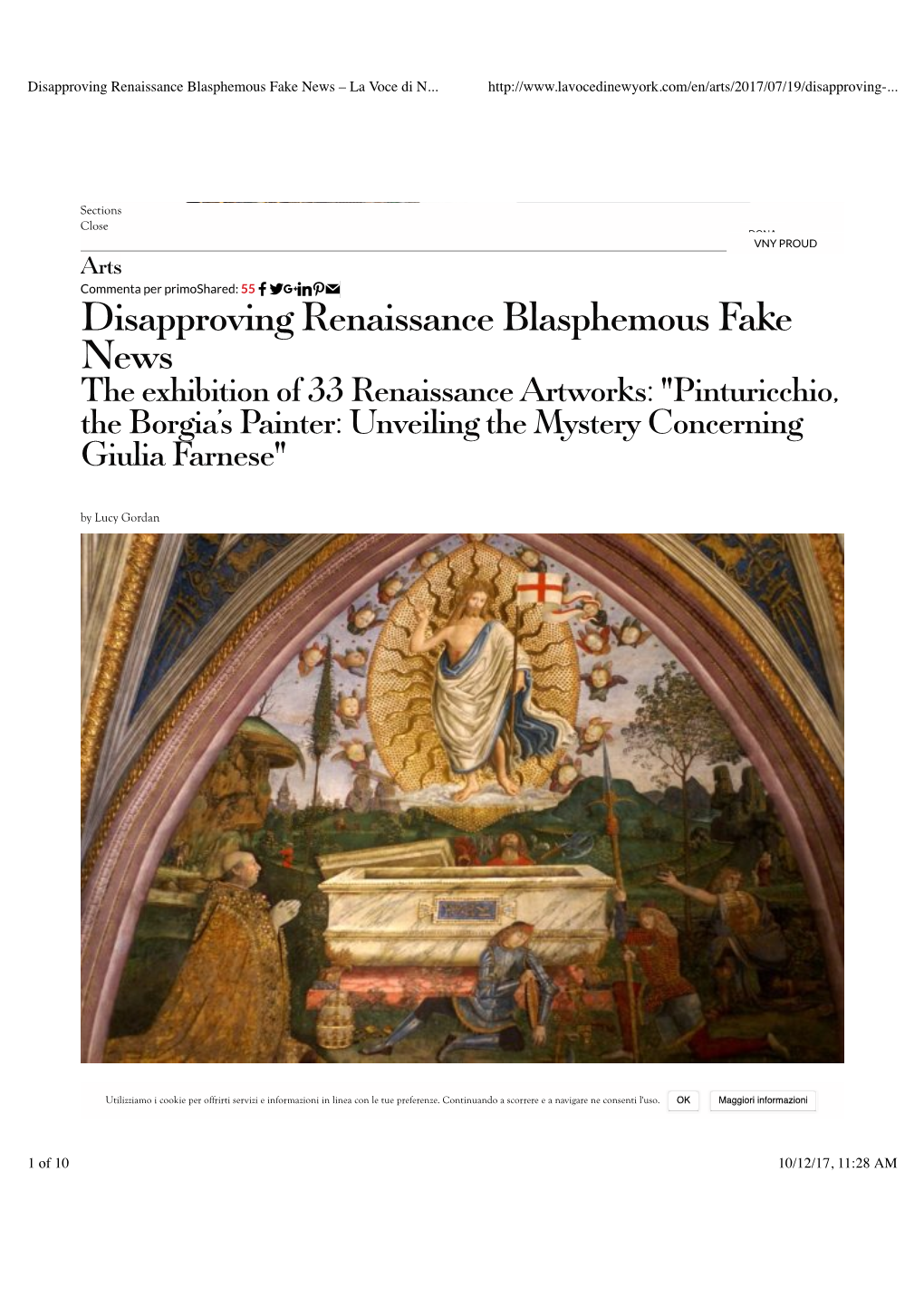 Disapproving Renaissance Blasphemous Fake News – La Voce Di New York