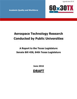 Agenda Item IX-K: Aerospace Technology Research Report