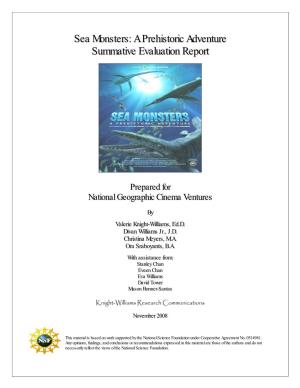 Sea Monsters: a Prehiistoriic Adventure Summatiive Evalluatiion Report