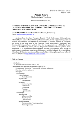 Special Issue 4. Synthesis of the Additions (11-20) by Lienhard