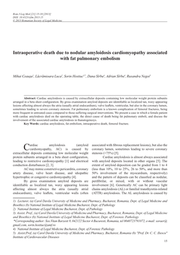 Intraoperative Death Due to Nodular Amyloidosis Cardiomyopathy Associated with Fat Pulmonary Embolism