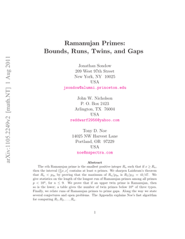 Ramanujan Primes: Bounds, Runs, Twins, and Gaps