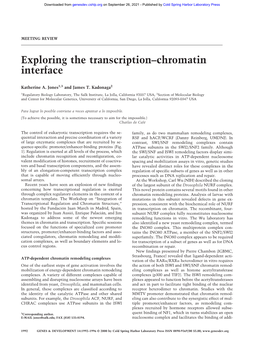 Exploring the Transcription–Chromatin Interface