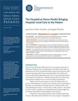 Bringing Hospital-Level Care to the Patient 3