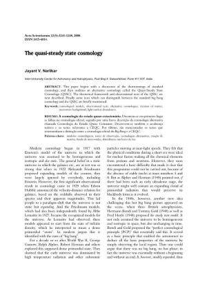 The Quasi-Steady State Cosmology