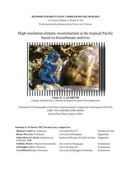 High-Resolution Climatic Reconstruction in the Tropical Pacific Based on Biocarbonate Archives