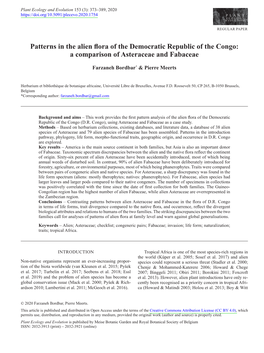 Patterns in the Alien Flora of the Democratic Republic of the Congo: a Comparison of Asteraceae and Fabaceae